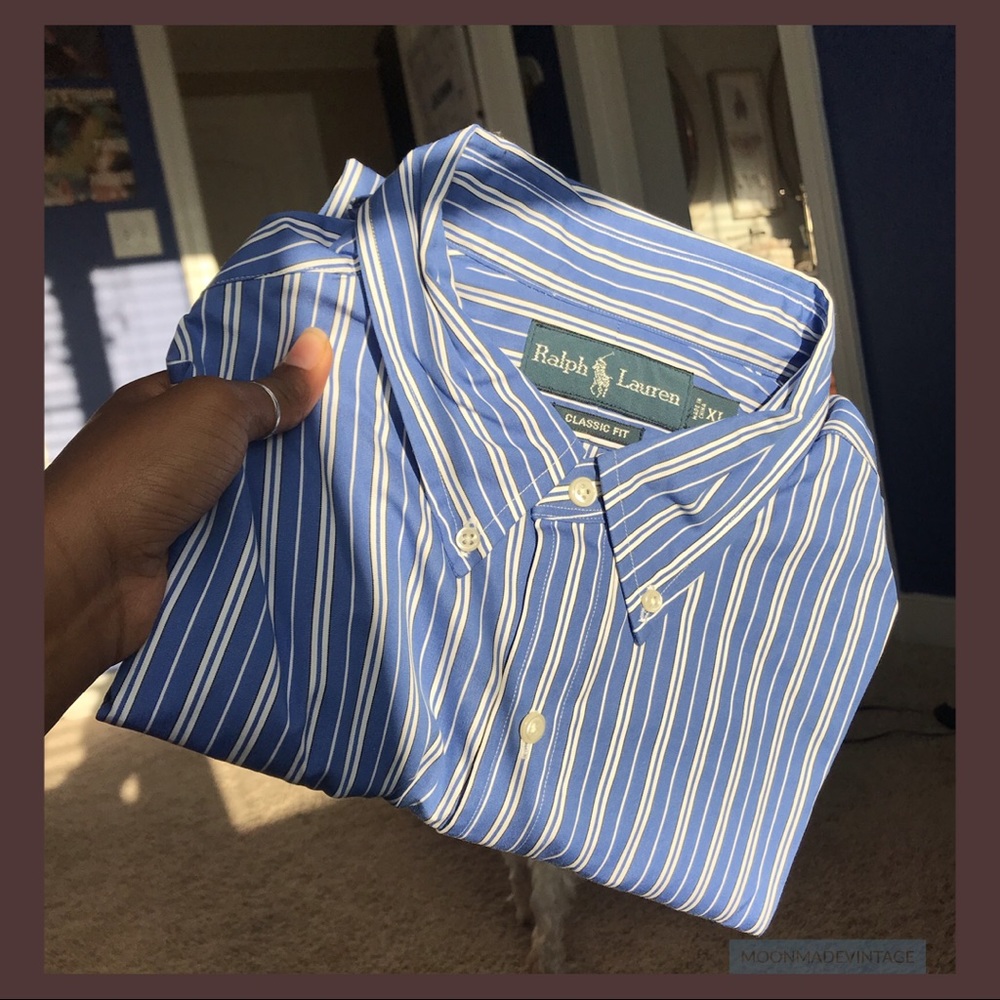 NWT Men’s stripped Ralph Lauren shirt ✨